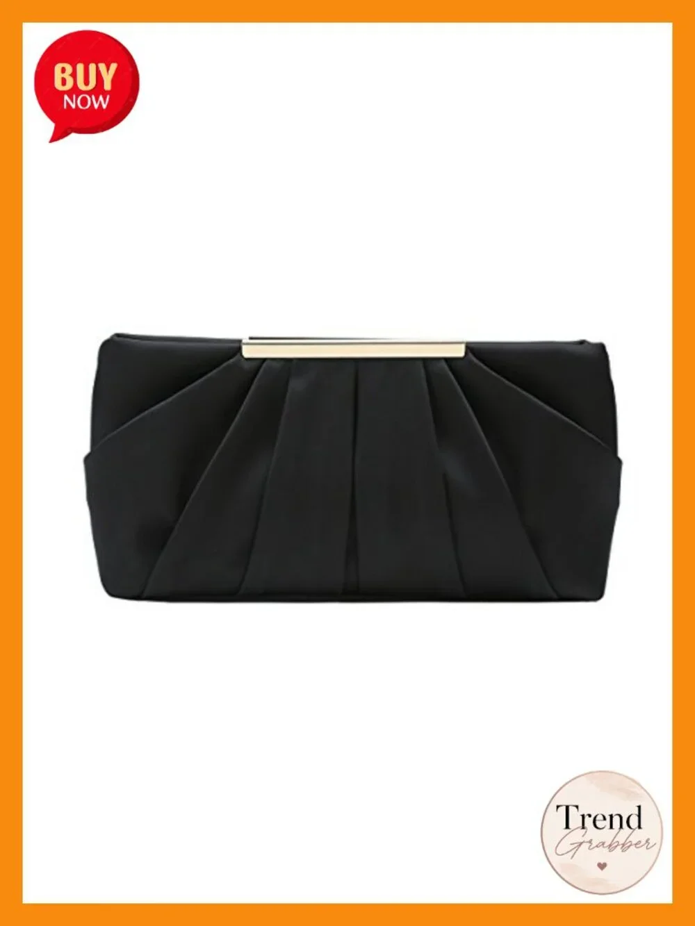 Pleated Satin Clutch Evening Bag with Detachable Chain Handbag